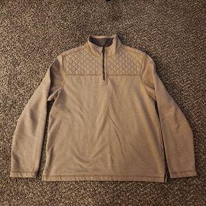 Vintage G.H. Bass & Co Quarter Zip Pullover Sweatshirt Beige Medium